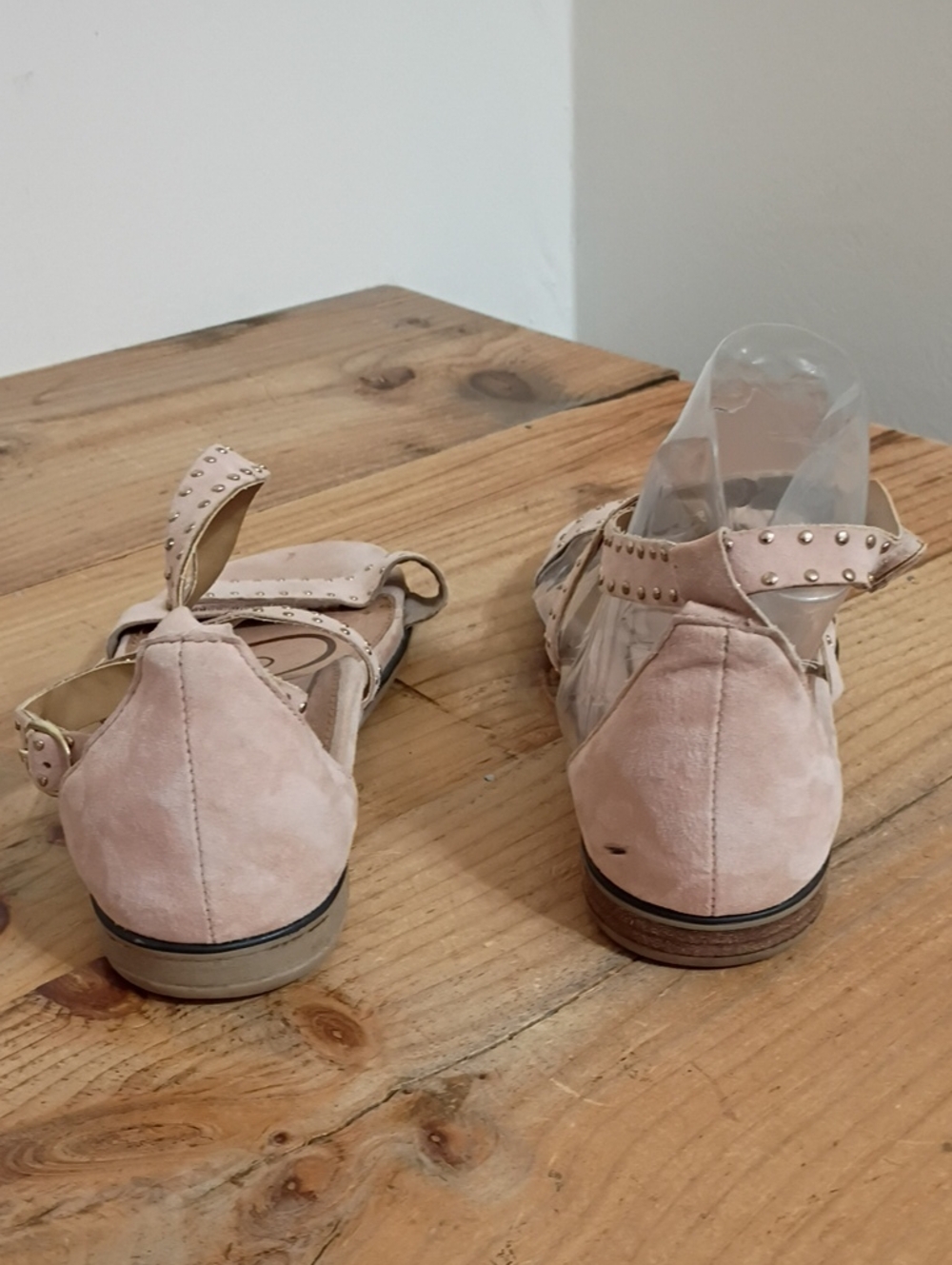 Aetrex Brenda Beaded Pink Suede Adjustable Cross Cross Sandals Size 39 - Picture 4 of 10